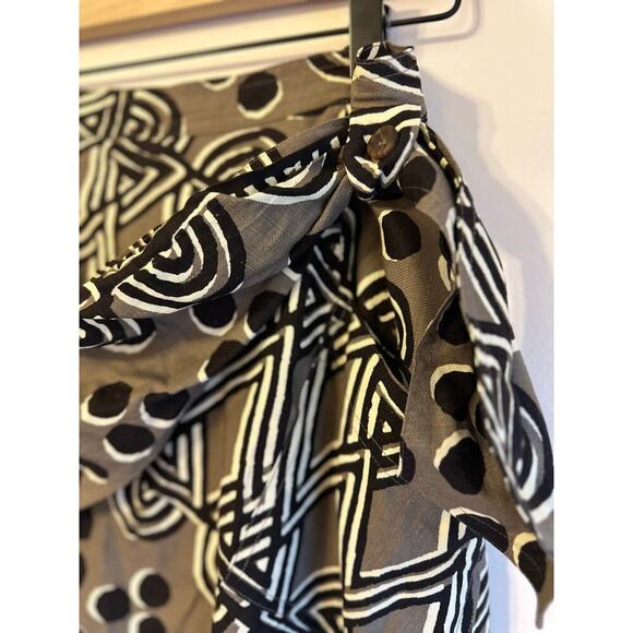 Maeve for Anthropologie Edessa Tribal Batik Print Layered Faux Wrap Skirt Size 8 - Picture 7 of 11